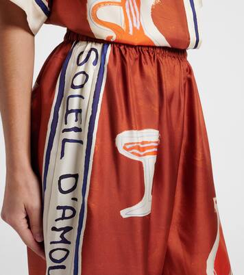 x LRNCE Soleil D'Amour silk tapered pants | Alémais