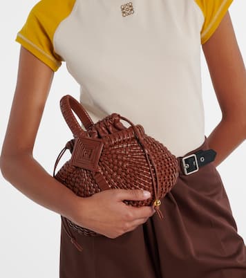Diamond Round Mini leather basket bag | Loewe