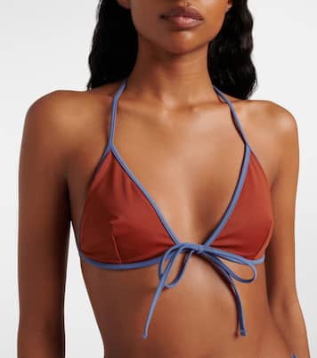 Logo triangle bikini top | Prada
