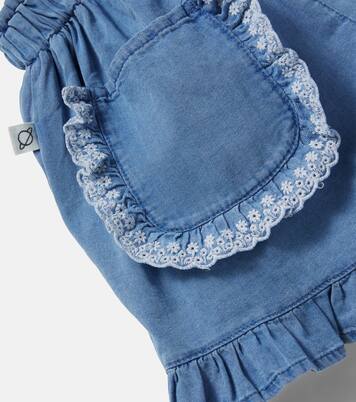 Sienna ruffled cotton chambray shorts | Cozmo
