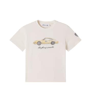 x Porsche Thibald embroidered cotton jersey T-shirt | Bonpoint