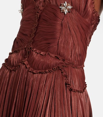 Embellished ruched georgette gown | Costarellos