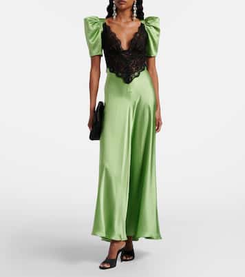 Lace-trimmed silk cocktail dress | Rodarte