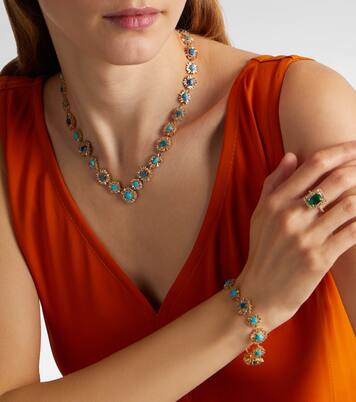 18kt gold necklace with gemstones | Suzanne Kalan