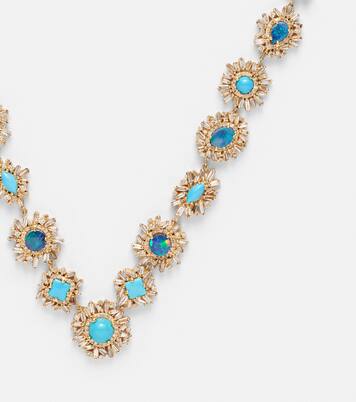 18kt gold necklace with gemstones | Suzanne Kalan