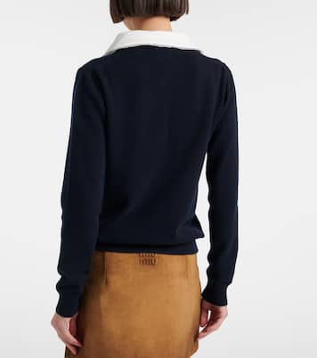 Cardigan in cashmere con logo | Miu Miu