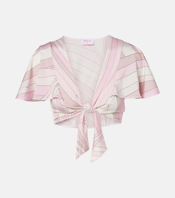 Iride satin jersey crop top | Pucci