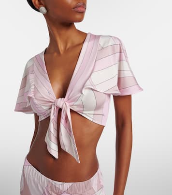 Iride satin jersey crop top | Pucci
