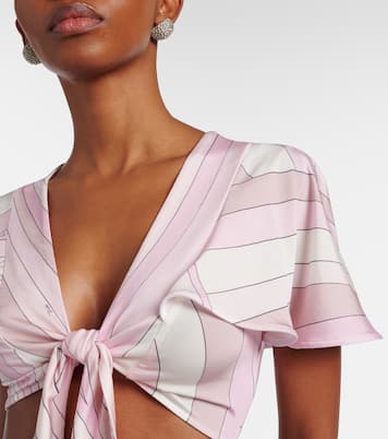 Iride satin jersey crop top | Pucci
