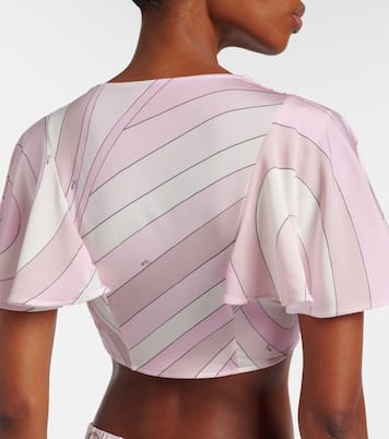 Iride satin jersey crop top | Pucci