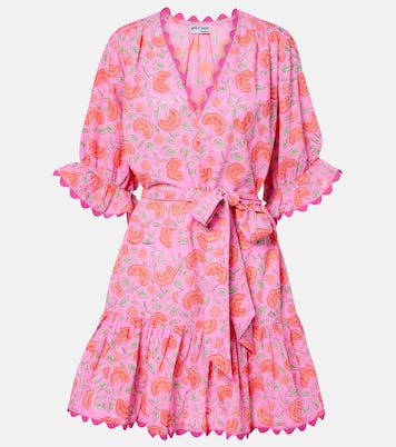 Vestido corto de algodón floral festoneado | Juliet Dunn