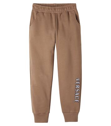 Logo cotton jersey sweatpants | Versace Kids