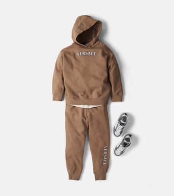 Logo cotton jersey sweatpants | Versace Kids