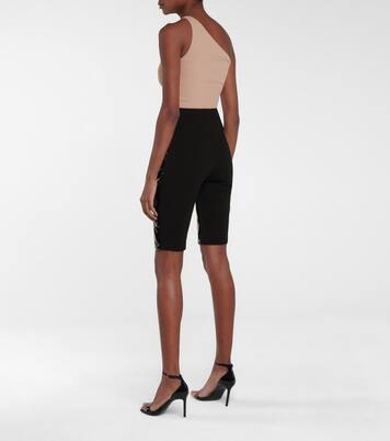 Shorts mit Lackleder | David Koma