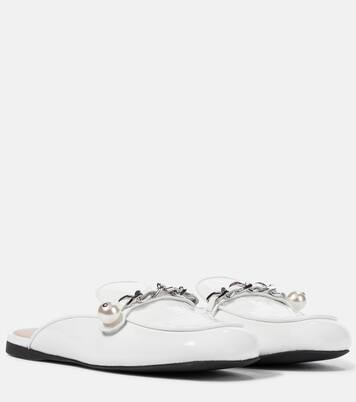 Verzierte Slippers aus Lackleder | Miu Miu