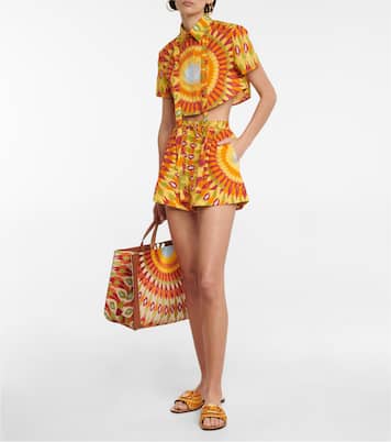 Cropped-Top aus Seide und Baumwolle | Valentino