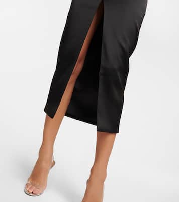 Abito midi in raso con scollo bardot | Rasario