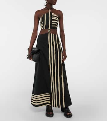 Robe longue en coton à ornements | SIR