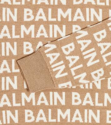 Logo intarsia wool-blend sweater | Balmain Kids