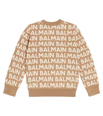 Logo intarsia wool-blend sweater | Balmain Kids