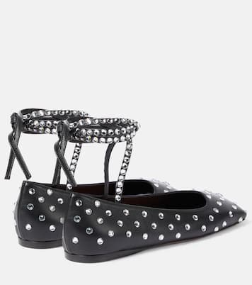 Ane embellished leather ballet flats | Amina Muaddi