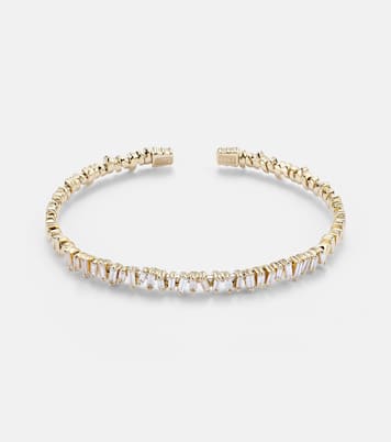 Brazalete Classic de oro de 18 ct con diamantes | Suzanne Kalan