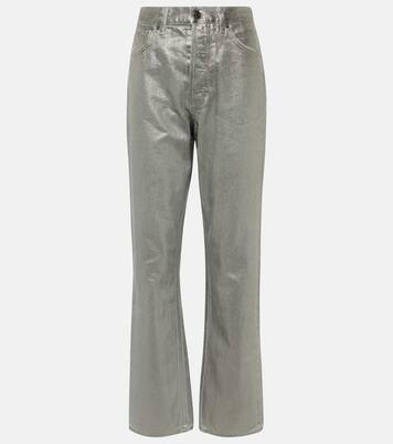 Daniela metallic high-rise straight jeans | Veronica Beard