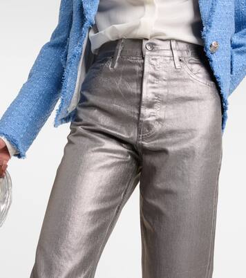 Daniela metallic high-rise straight jeans | Veronica Beard