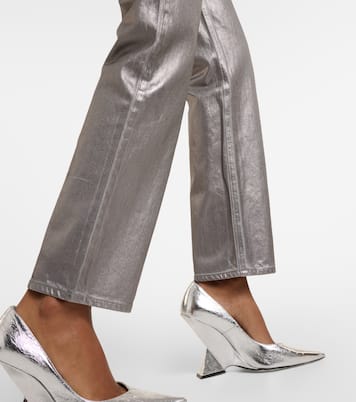 Daniela metallic high-rise straight jeans | Veronica Beard