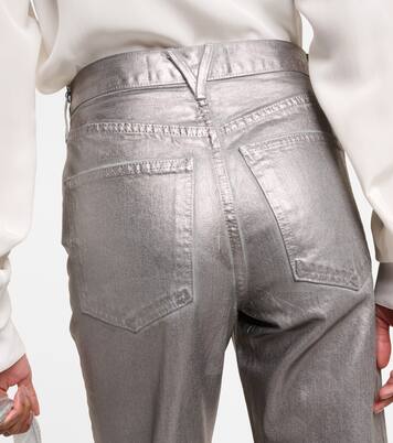 Daniela metallic high-rise straight jeans | Veronica Beard