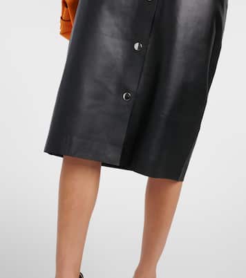 High-Rise-Midirock aus Leder | Victoria Beckham