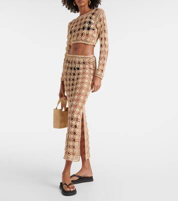 Jupe longue Rosette en crochet de coton | Anna Kosturova