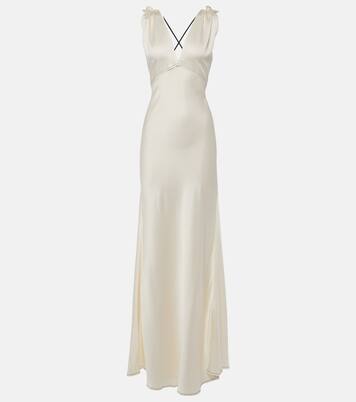 Robe longue en crêpe de satin | Victoria Beckham