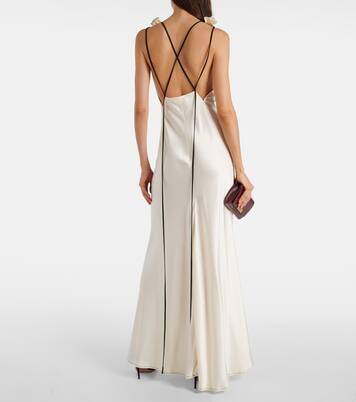 Robe longue en crêpe de satin | Victoria Beckham