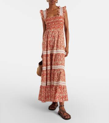 Robe midi Aubrie en coton à fleurs | Rixo