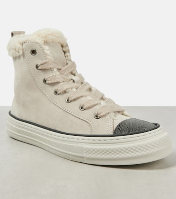 High-Top Sneakers Monili aus Veloursleder | Brunello Cucinelli