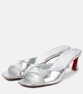 Mules Condora 55 in pelle metallizzata | Christian Louboutin