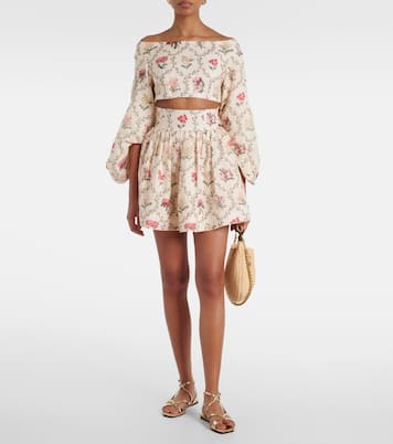 Bedrucktes Top aus Leinen | Agua by Agua Bendita