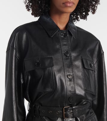 Saharienne belted leather jacket | Saint Laurent