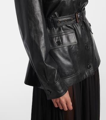 Saharienne belted leather jacket | Saint Laurent