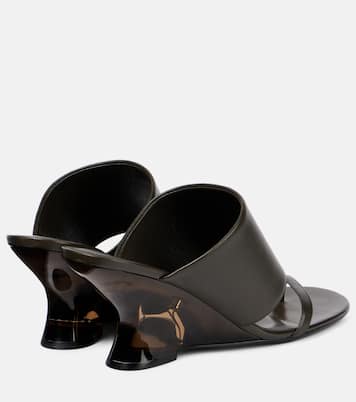 Wedge-Pantoletten aus Leder | Dries Van Noten
