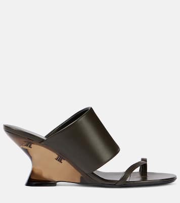 Wedge-Pantoletten aus Leder | Dries Van Noten