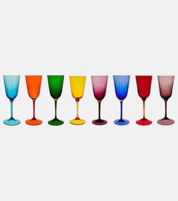 Rainbow set of 8 wine glasses | La DoubleJ