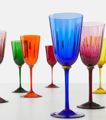 Rainbow set of 8 wine glasses | La DoubleJ