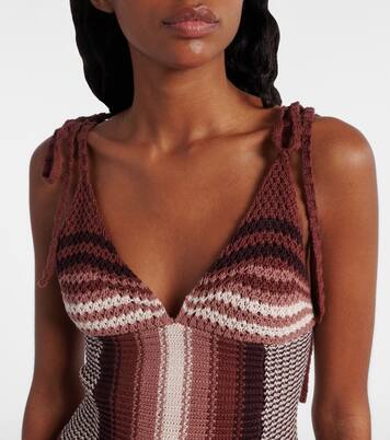 Robe rayée en crochet de coton | The Attico