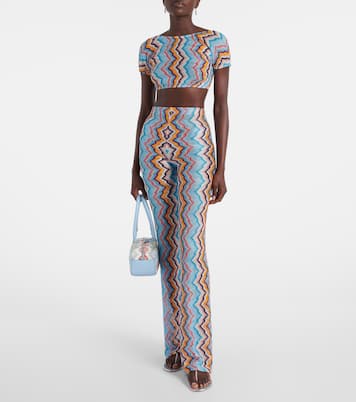 Pantalones flared de tiro alto en zigzag | Missoni