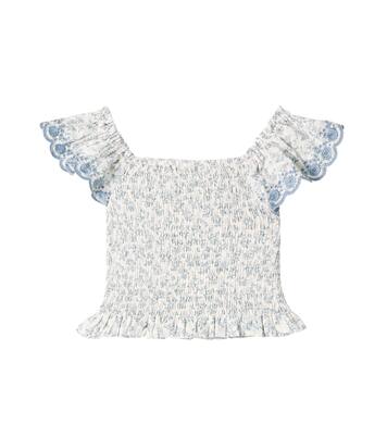 Zayla floral shirred cotton top | Rylee + Cru