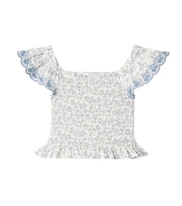 Zayla floral shirred cotton top | Rylee + Cru