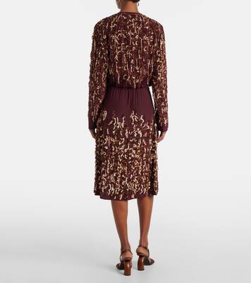 Midirock aus Seide mit Pailletten | Dries Van Noten