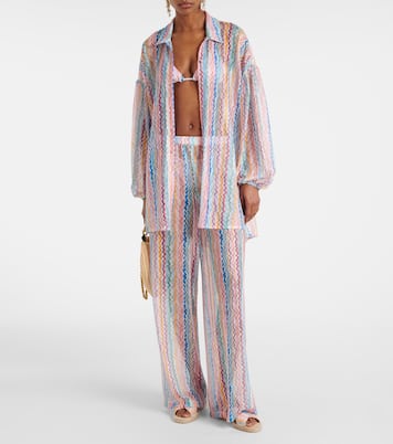 Oversize-Hemd aus Häkelstrick | Missoni